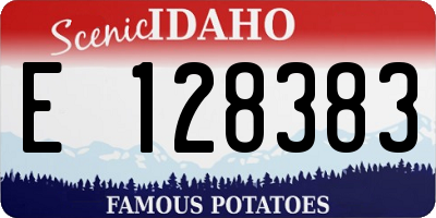 ID license plate E128383