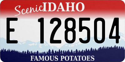 ID license plate E128504