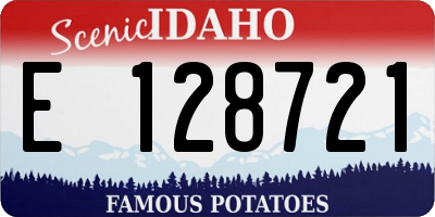 ID license plate E128721