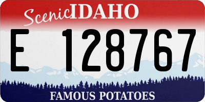 ID license plate E128767