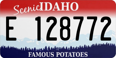 ID license plate E128772