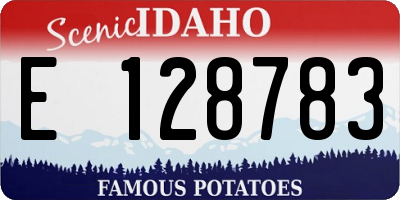 ID license plate E128783
