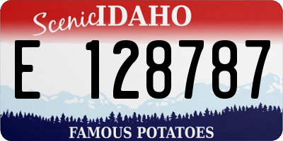 ID license plate E128787