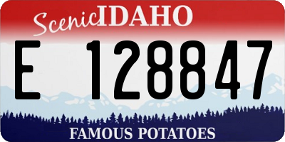 ID license plate E128847