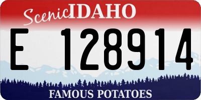 ID license plate E128914