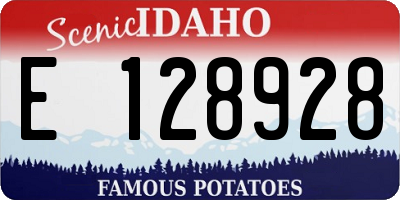 ID license plate E128928