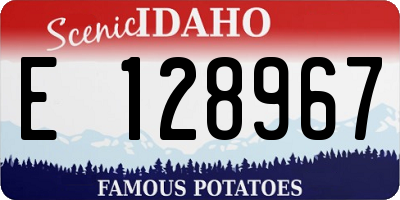 ID license plate E128967