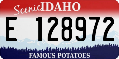 ID license plate E128972