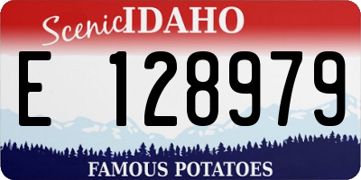 ID license plate E128979