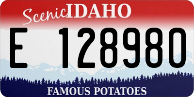 ID license plate E128980