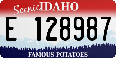 ID license plate E128987