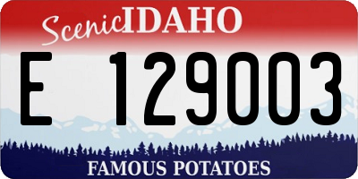 ID license plate E129003