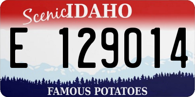 ID license plate E129014
