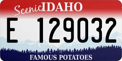 ID license plate E129032