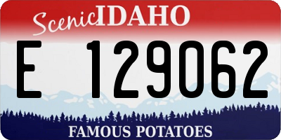 ID license plate E129062