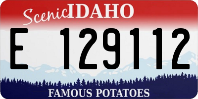 ID license plate E129112