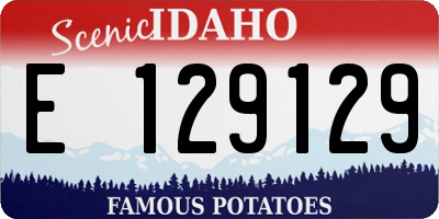ID license plate E129129