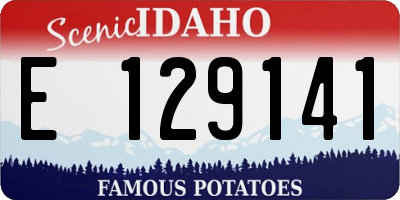 ID license plate E129141