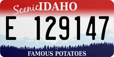 ID license plate E129147