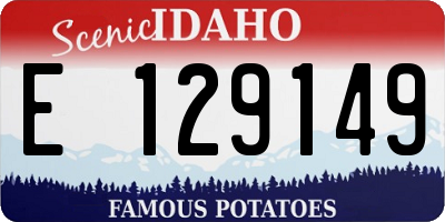 ID license plate E129149