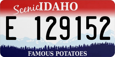 ID license plate E129152