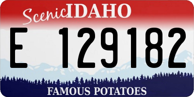 ID license plate E129182