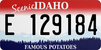 ID license plate E129184