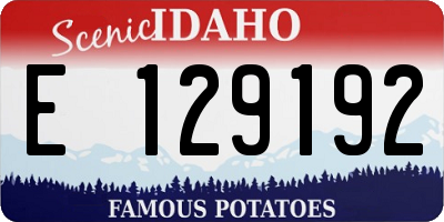 ID license plate E129192