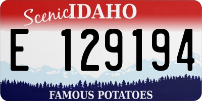 ID license plate E129194