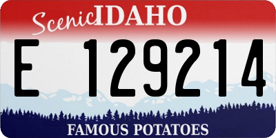 ID license plate E129214