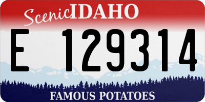 ID license plate E129314