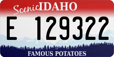 ID license plate E129322