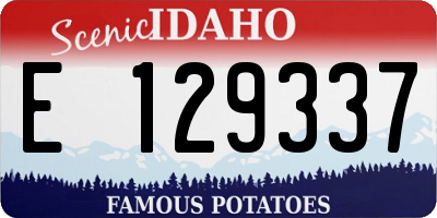 ID license plate E129337
