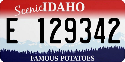 ID license plate E129342