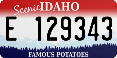 ID license plate E129343