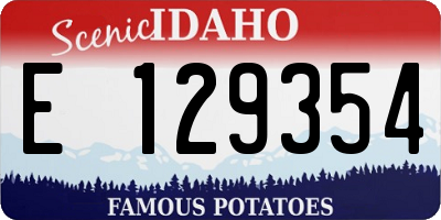 ID license plate E129354