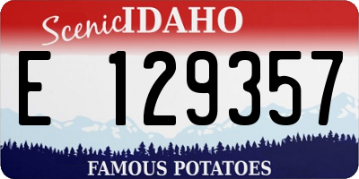 ID license plate E129357