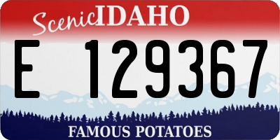 ID license plate E129367