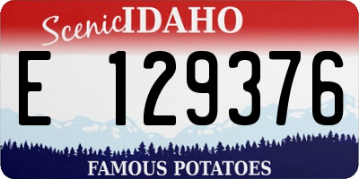 ID license plate E129376
