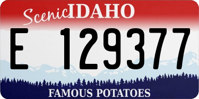 ID license plate E129377