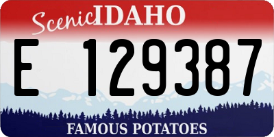 ID license plate E129387