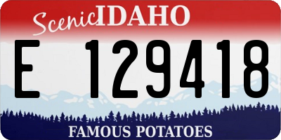 ID license plate E129418