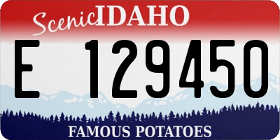 ID license plate E129450