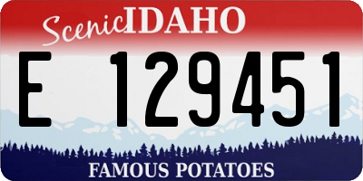 ID license plate E129451