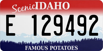 ID license plate E129492