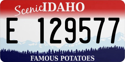 ID license plate E129577