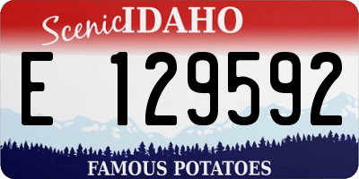 ID license plate E129592