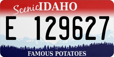 ID license plate E129627