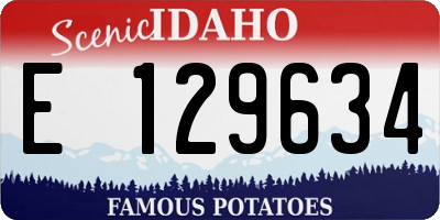 ID license plate E129634