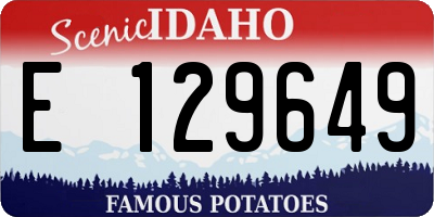 ID license plate E129649